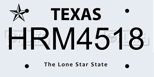 HRM4518 Texas License Plate