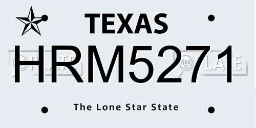 HRM5271 Texas License Plate