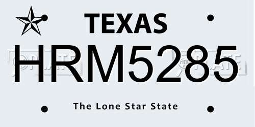 HRM5285 Texas License Plate