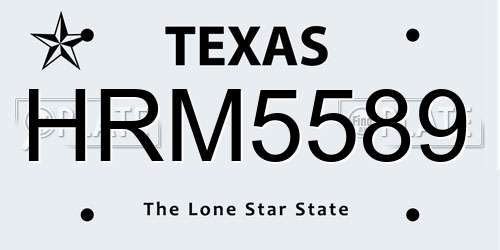 HRM5589 Texas License Plate