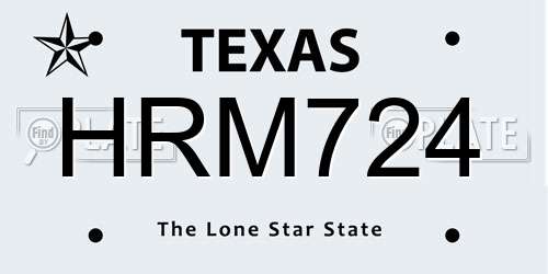 HRM724 Texas License Plate
