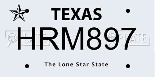 HRM897 Texas License Plate