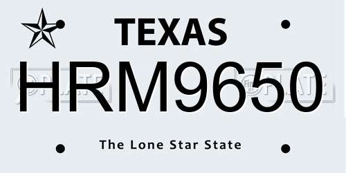 HRM9650 Texas License Plate