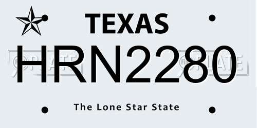 HRN2280 Texas License Plate