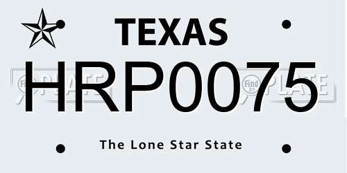 HRP0075 Texas License Plate