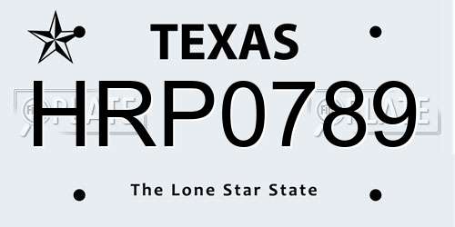 HRP0789 Texas License Plate