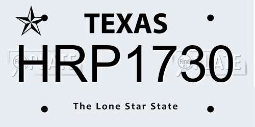 HRP1730 Texas License Plate
