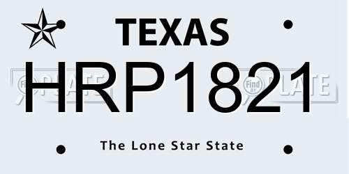 HRP1821 Texas License Plate