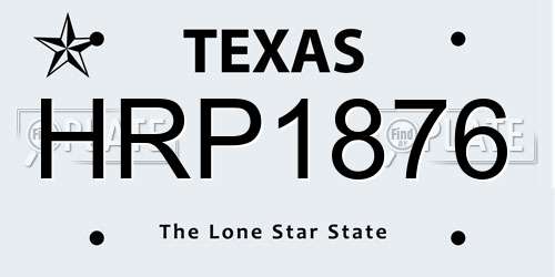 HRP1876 Texas License Plate
