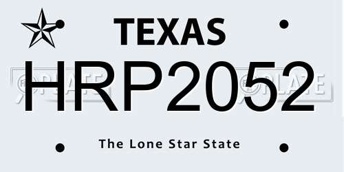 HRP2052 Texas License Plate