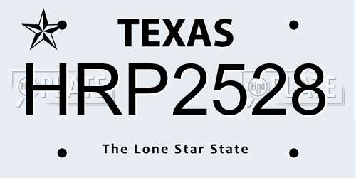 HRP2528 Texas License Plate