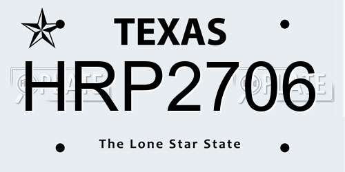 HRP2706 Texas License Plate