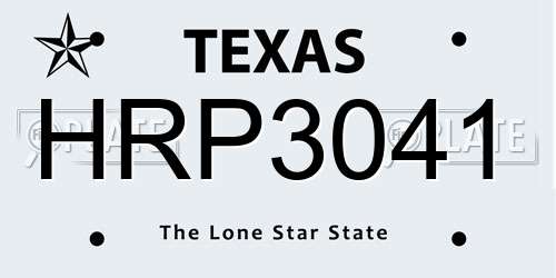 HRP3041 Texas License Plate