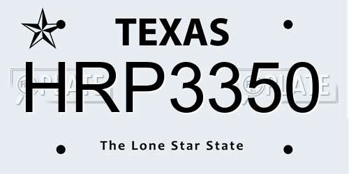 HRP3350 Texas License Plate