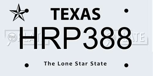 HRP388 Texas License Plate