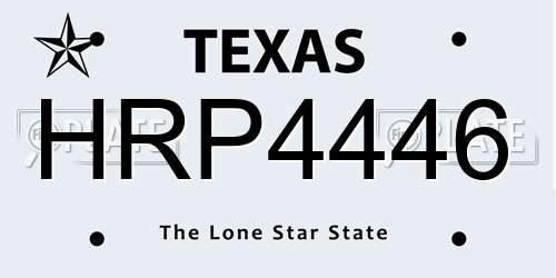 HRP4446 Texas License Plate