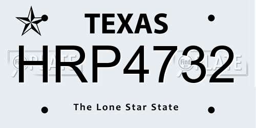 HRP4732 Texas License Plate