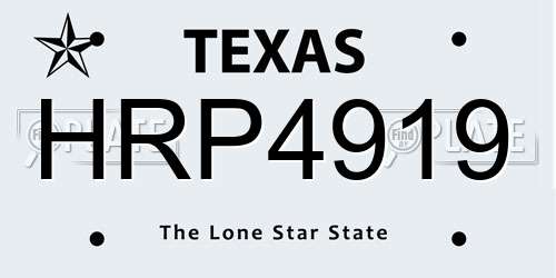 HRP4919 Texas License Plate