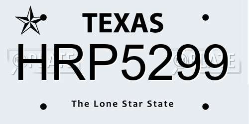 HRP5299 Texas License Plate