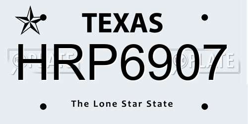 HRP6907 Texas License Plate