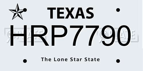 HRP7790 Texas License Plate