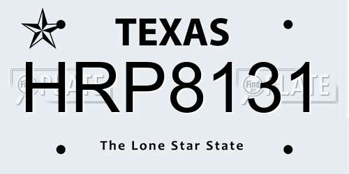 HRP8131 Texas License Plate