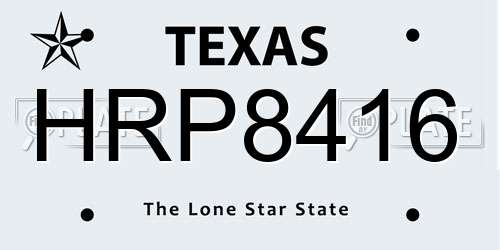 HRP8416 Texas License Plate