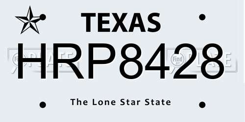HRP8428 Texas License Plate