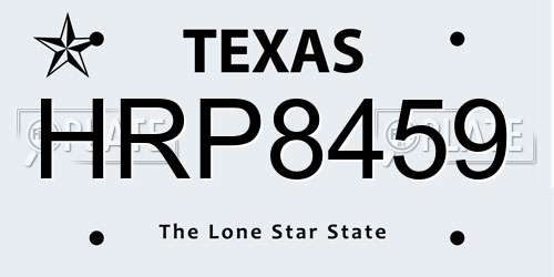 HRP8459 Texas License Plate