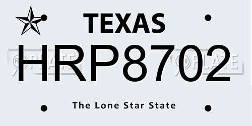 HRP8702 Texas License Plate