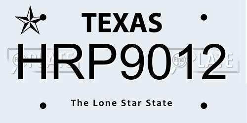HRP9012 Texas License Plate