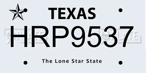HRP9537 Texas License Plate