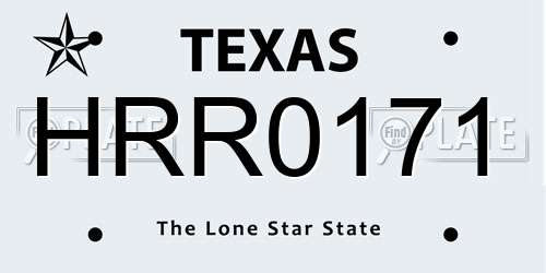 HRR0171 Texas License Plate