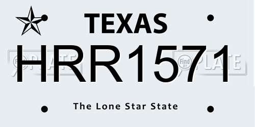 HRR1571 Texas License Plate