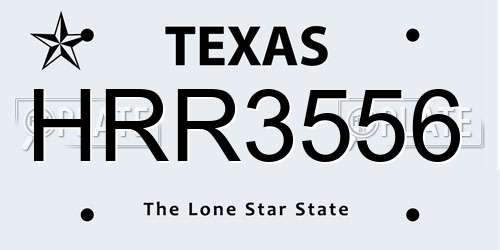 HRR3556 Texas License Plate