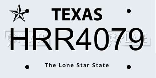 HRR4079 Texas License Plate