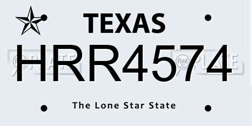 HRR4574 Texas License Plate