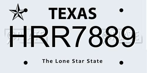 HRR7889 Texas License Plate