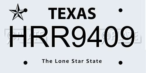 HRR9409 Texas License Plate