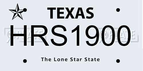 HRS1900 Texas License Plate