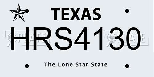 HRS4130 Texas License Plate