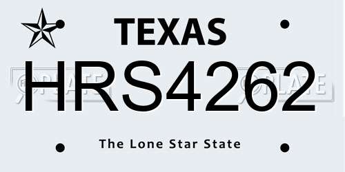 HRS4262 Texas License Plate