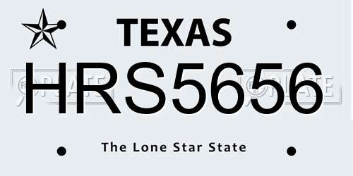 HRS5656 Texas License Plate
