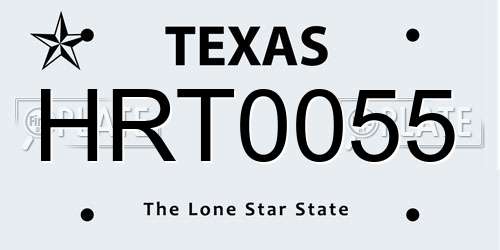 HRT0055 Texas License Plate
