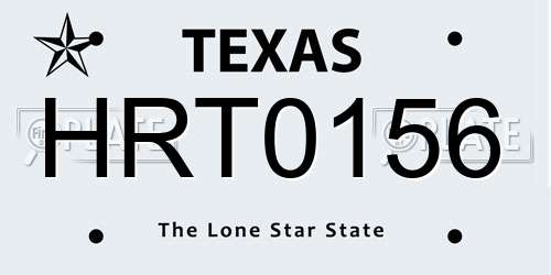 HRT0156 Texas License Plate
