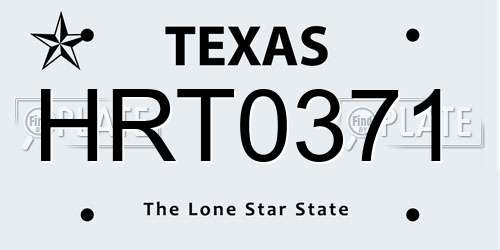 HRT0371 Texas License Plate