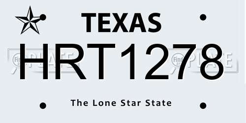 HRT1278 Texas License Plate