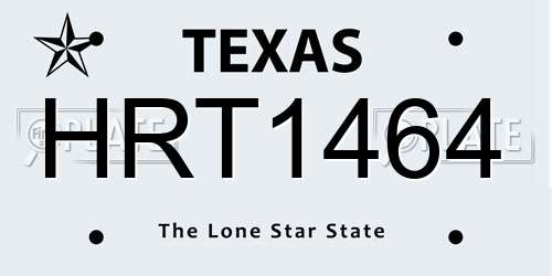 HRT1464 Texas License Plate
