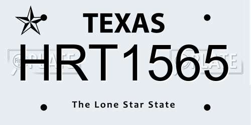 HRT1565 Texas License Plate