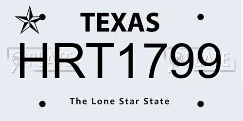HRT1799 Texas License Plate